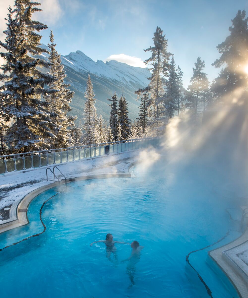Banff Upper Hot Springs on winters day